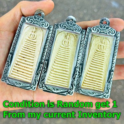 Wealth Antique100y Somdej Toh WatRakang Behind Yhan Long 16row Thai Amulet 17610